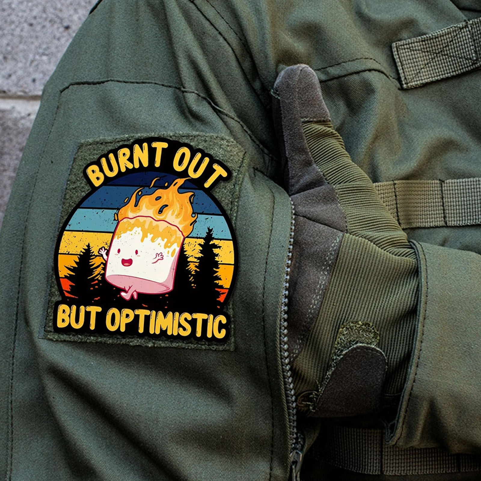 Urban Backpack Tactical - Parches tácticos quemados pero optimistas, parche
